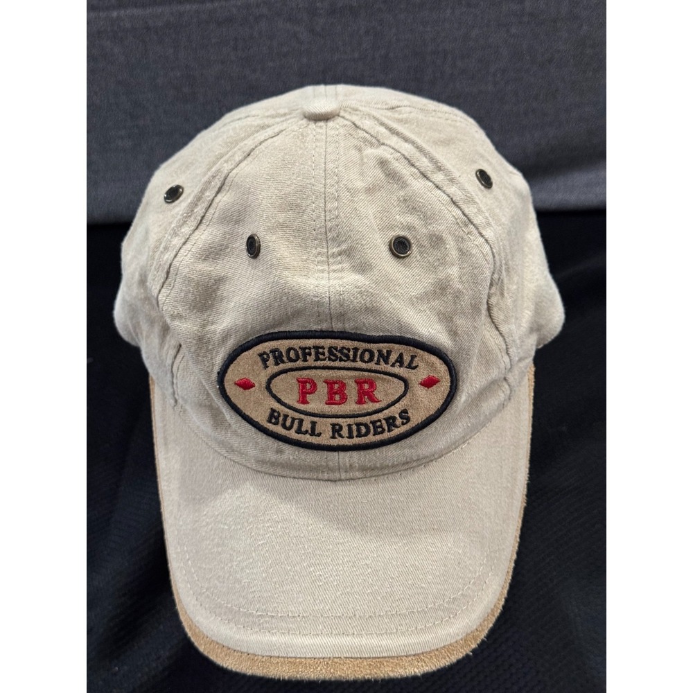 Paramount Professional Bull Riders Baseball Cap Mens One Size Tan Patch Logo Hat